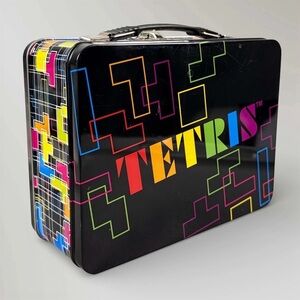 Tetris Vaulted Tin Tote Vandor 77070 Rare Discontinued Retro Gamer Lunch Box